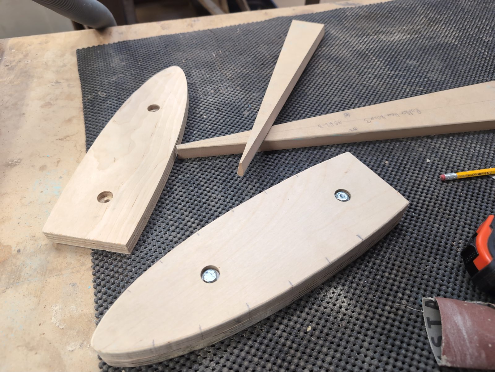 Progress fabricating rudder forms
