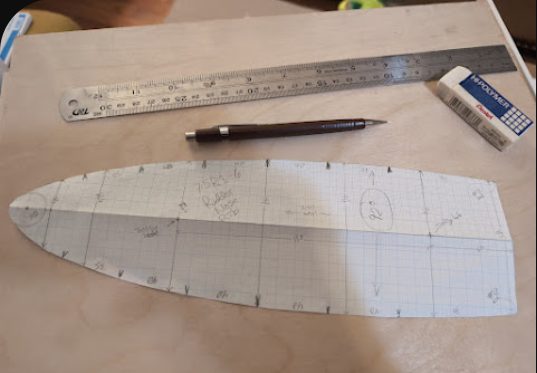 Collecting more tools and drafted rudder rib